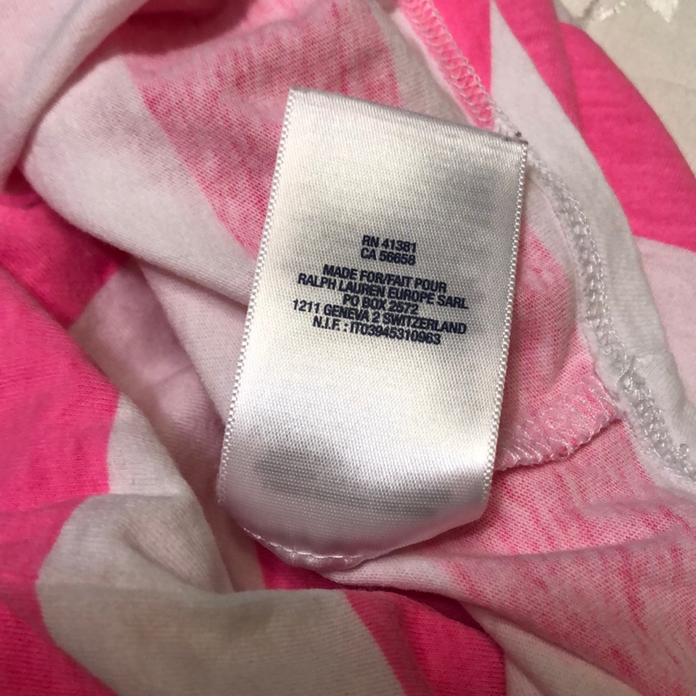 Ralph Lauren pink stripe shirt for girl 7(S) - Picture 6 of 7